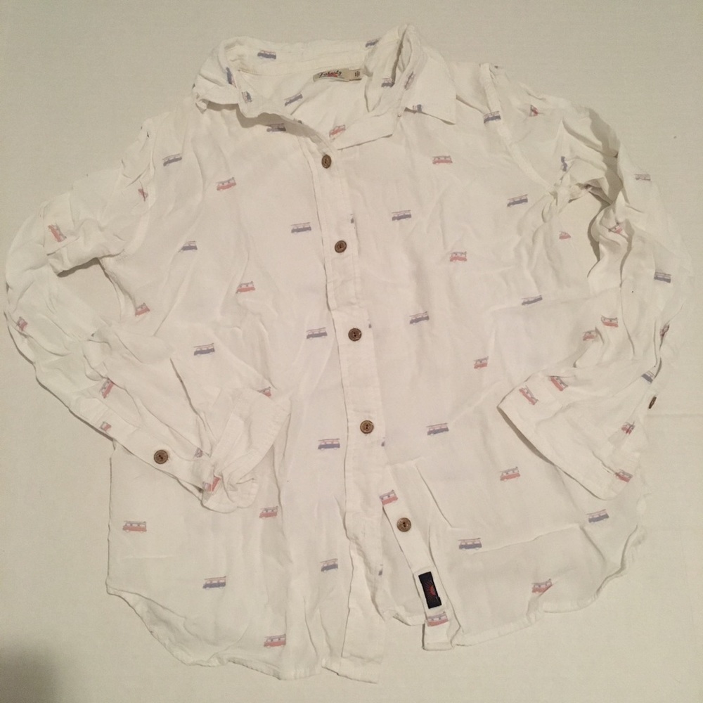 Faherty Surf Bus Print Button Down Shirt